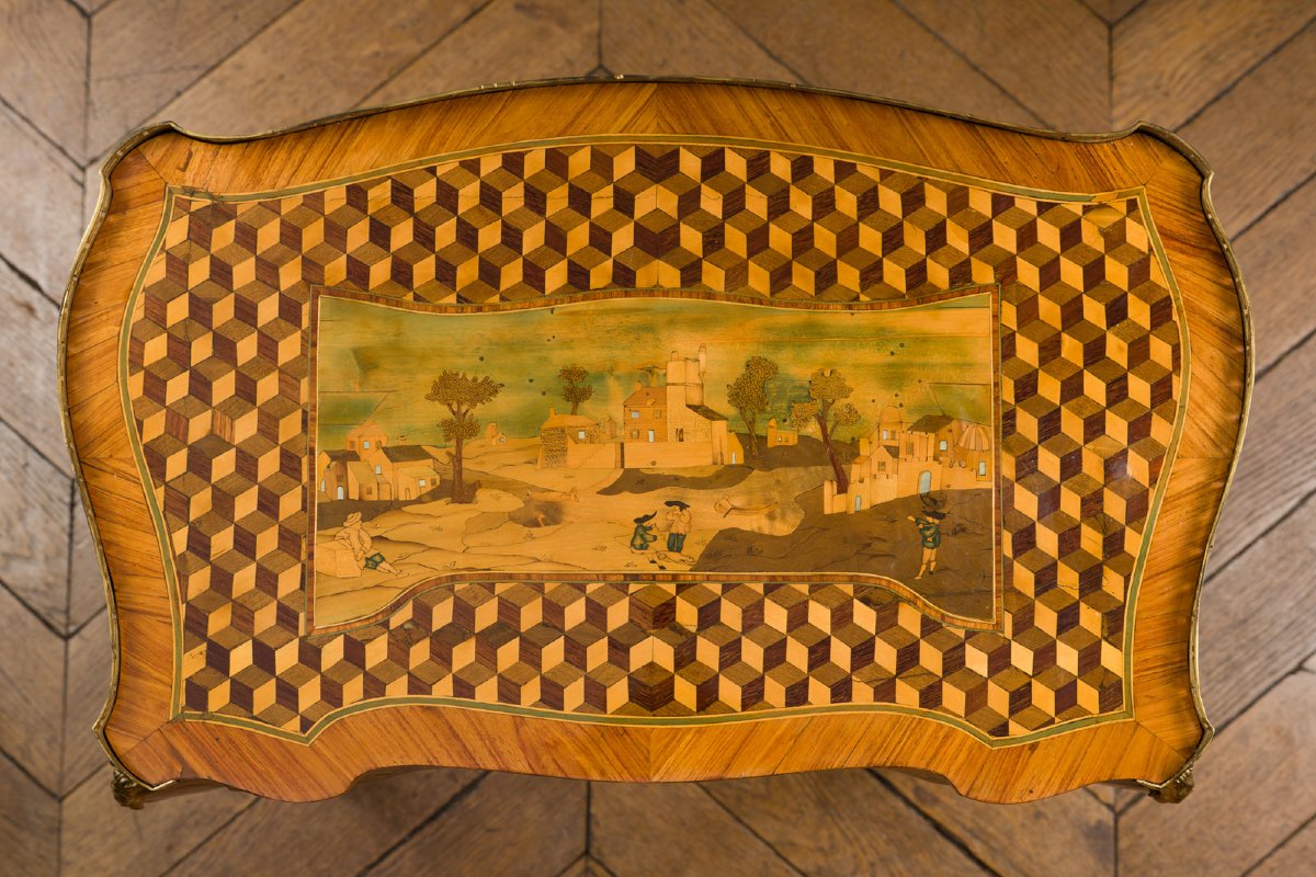Table à écrire dite « à la Pompadour » estampillée Léonard Boudin-photo-6