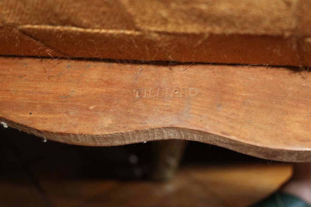 Set Of Four Queen-style Armchairs, Stamped "tilliard"-photo-8