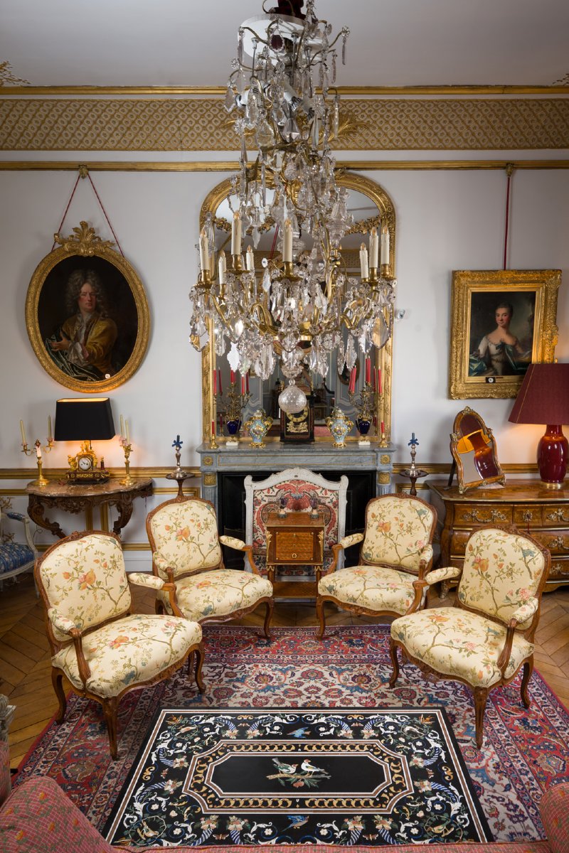 Set Of Four Queen-style Armchairs, Stamped "tilliard"