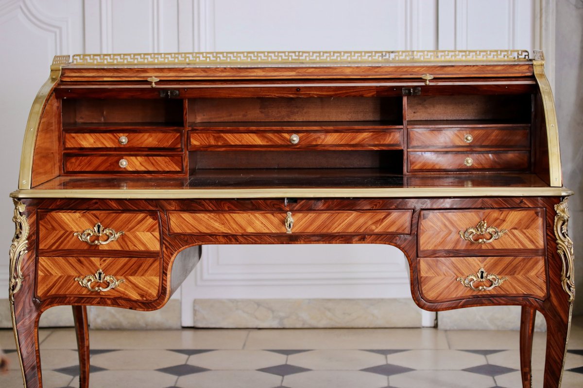 Bureau à cylindre estampillé Tuart et Boudin-photo-3
