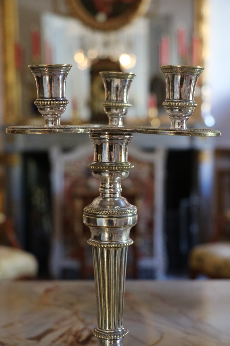 Paire de chandeliers d'époque Louis XVI-photo-2