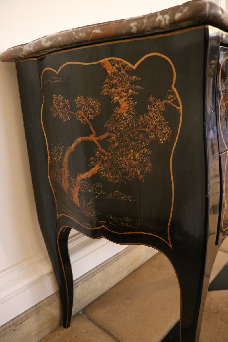 A Louis XV-era Chest Of Drawers With Hinged Doors, Stamped “delorme,” Lacquered In The Japanese Style-photo-4