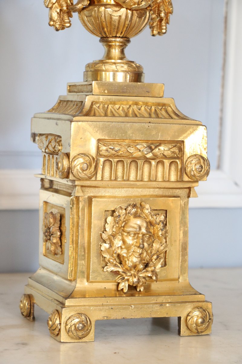 	Paire de chenets en bronze ciselé et doré	-photo-4