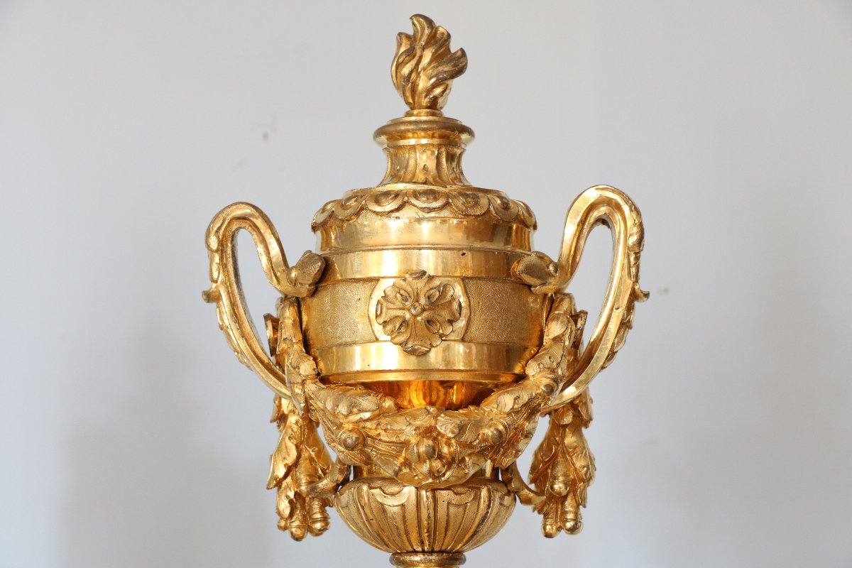 	Paire de chenets en bronze ciselé et doré	-photo-5