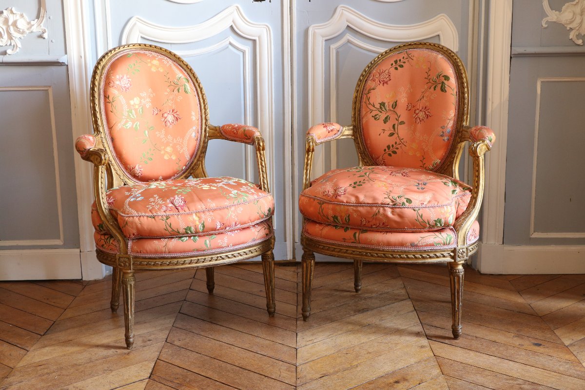 Set Of Four Louis XVI Armchairs By Nadal The Elder-photo-3