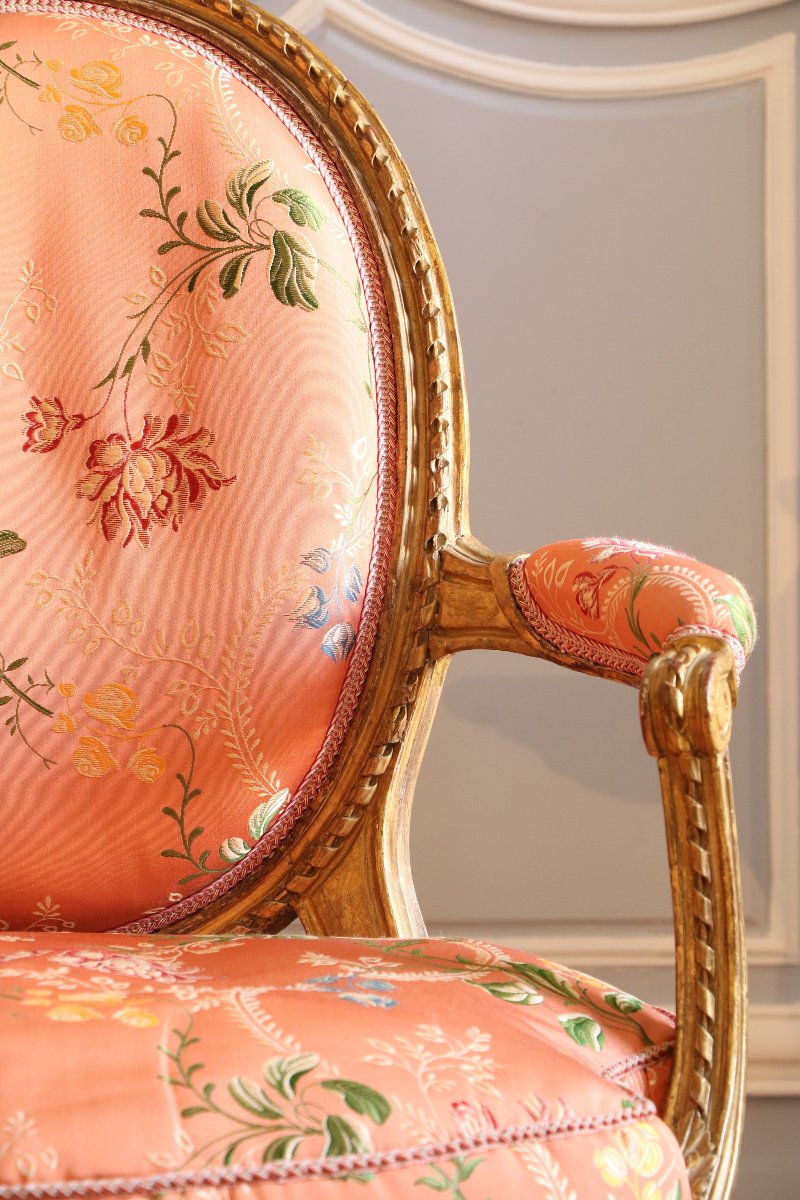 Set Of Four Louis XVI Armchairs By Nadal The Elder-photo-4