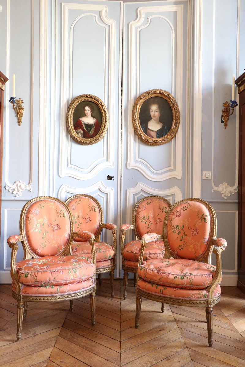 Set Of Four Louis XVI Armchairs By Nadal The Elder