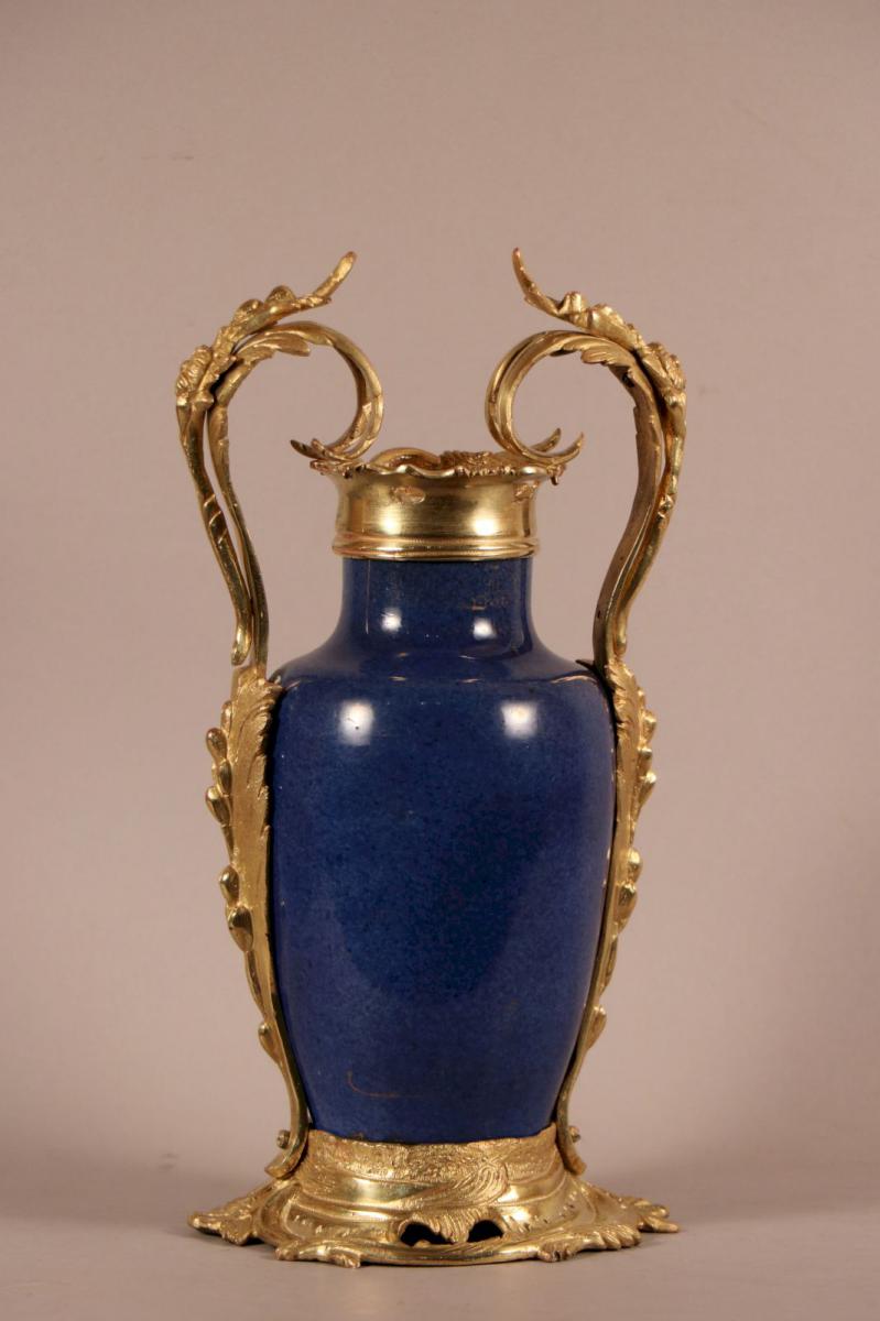 Vase, Porcelaine De Chine, Monture Similor, époque Louis XV-photo-2