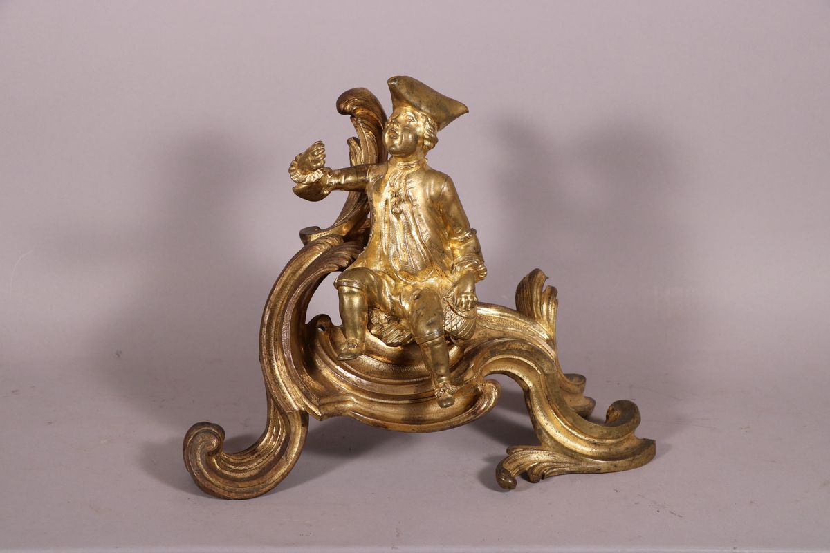 Pair Of Chenets Cherubins, Louis XV-photo-4
