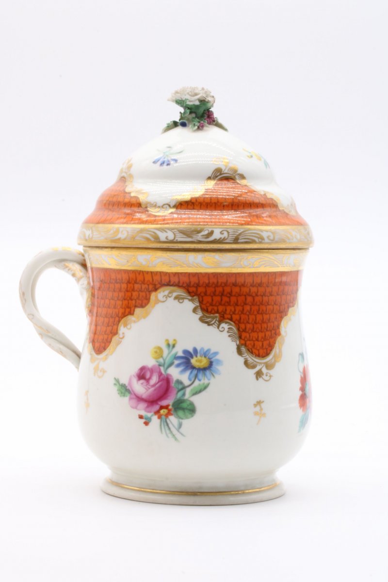 Pot Couvert Et Son Présentoir En Porcelaine De Vienne Appelé « cherbetlik »-photo-4