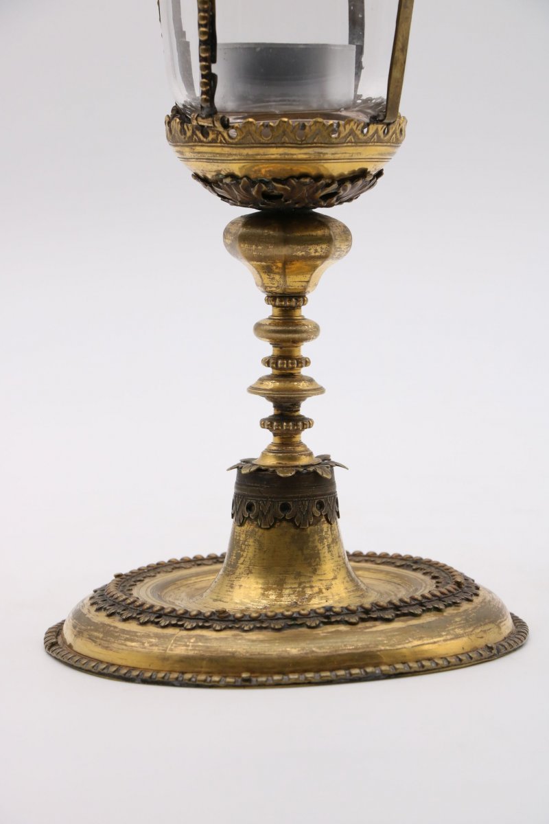 Reliquary In Engraved Gilt Bronze-photo-3