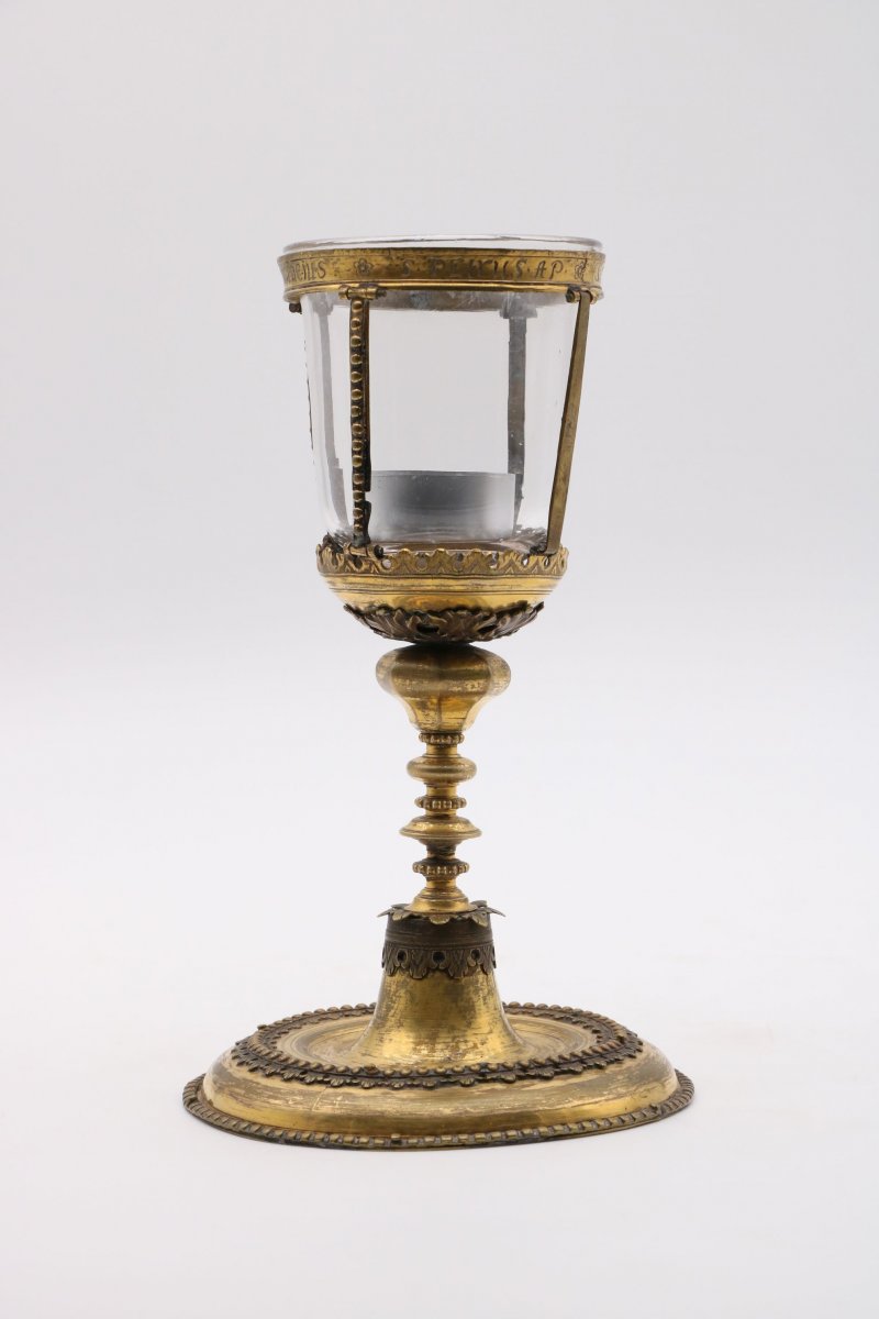 Reliquary In Engraved Gilt Bronze