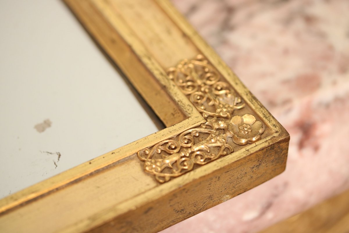 Pair Of Hanging Mirrors In Gilt Bronze-photo-2