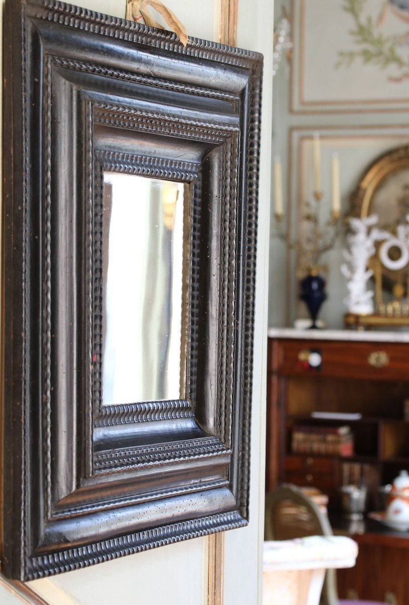 Molded Blackened Wood Mirror-photo-1