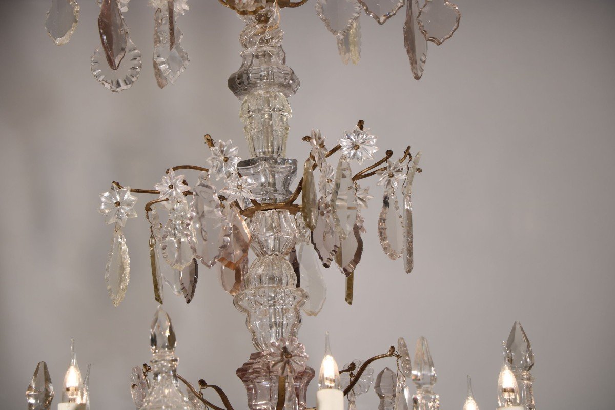 Cage Chandelier In Gilt Bronze And Crystal-photo-1