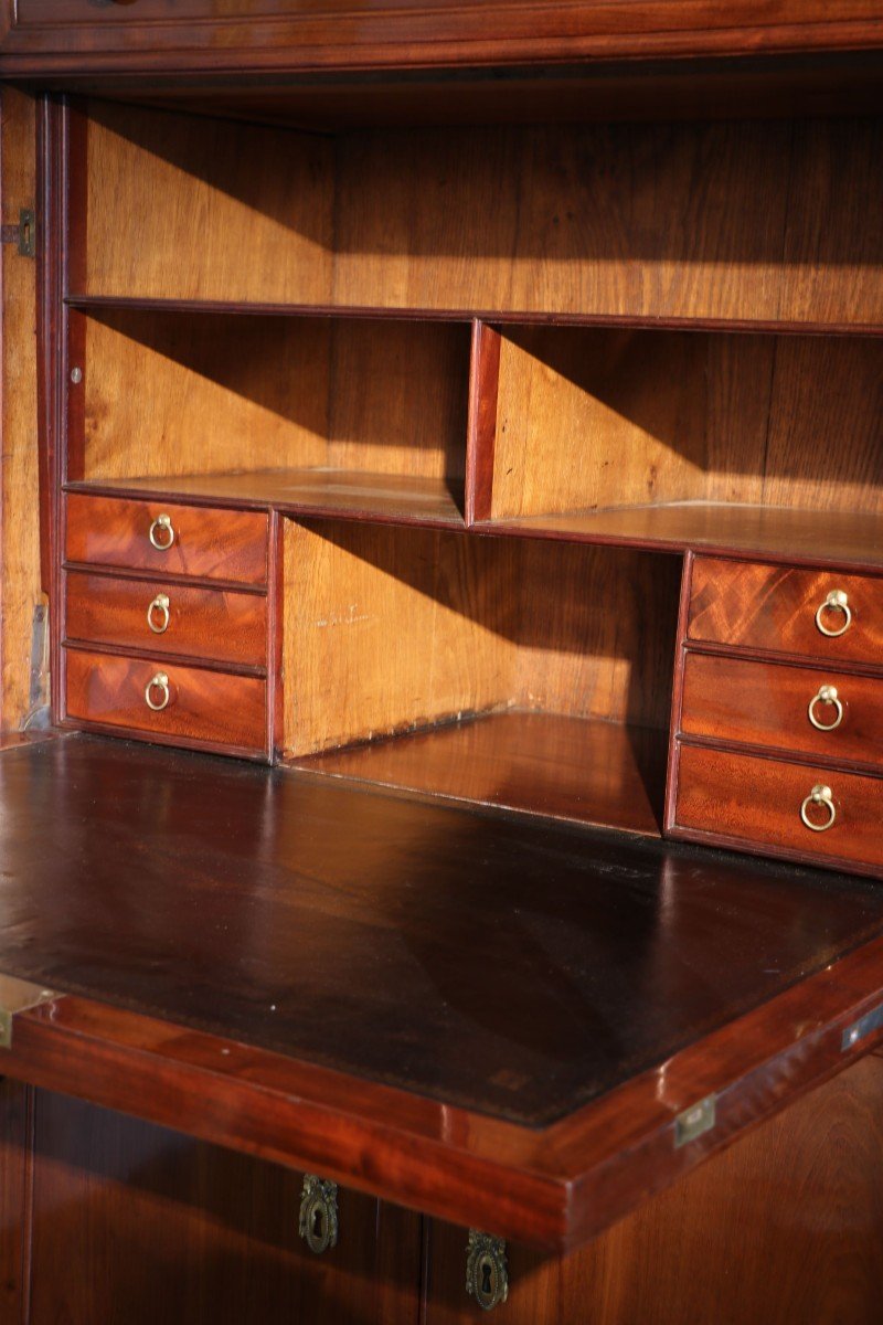 Mahogany Drop-leaf Secretary Stamped Riesener-photo-1