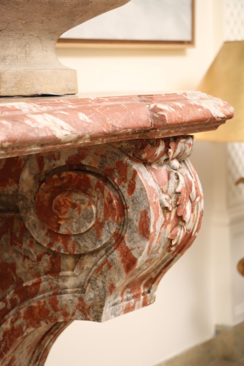 Rare Large Console In Red Marble From Languedoc-photo-4