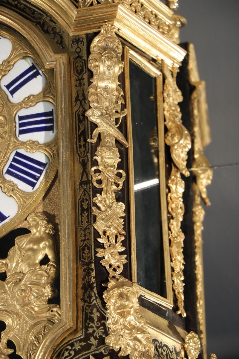 Large Cartel And Its Boulle Marquetry Console In Tortoiseshell And Brass-photo-3