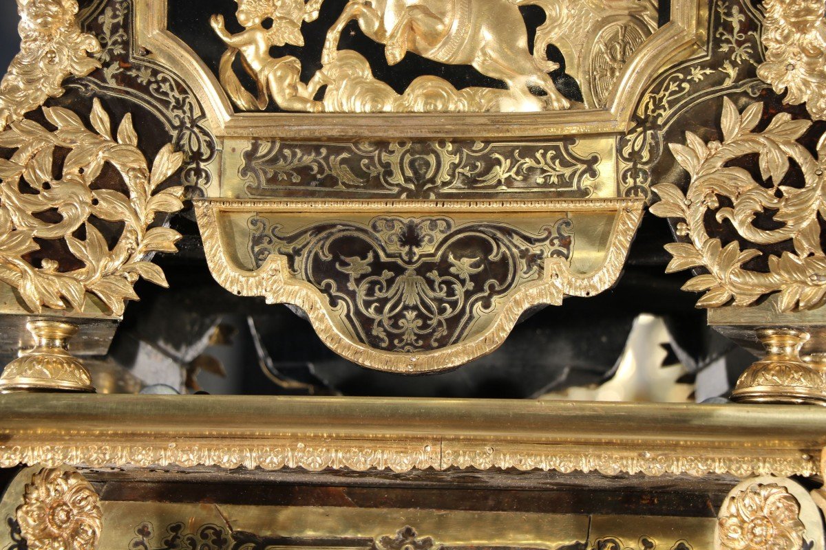 Large Cartel And Its Boulle Marquetry Console In Tortoiseshell And Brass-photo-5