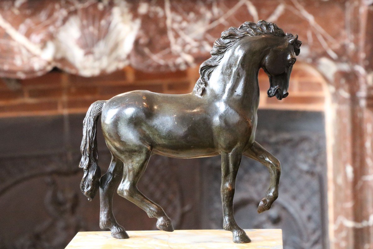 Cheval En Bronze à Patine Brune-photo-3