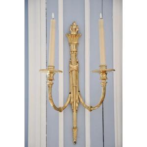 Suite Of Four Sconces In Gilt Bronze