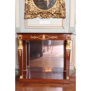 Paire De Tables Consoles En Acajou Estampillée Bernard Molitor