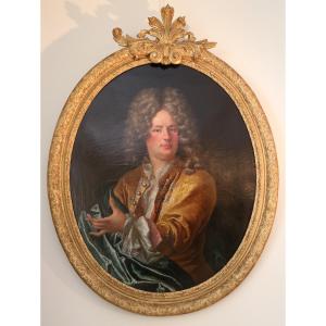 Portrait d’homme au drapé vert attribué à André BOUYS (1656-1740)