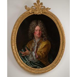Portrait Of A Man In Green Drapery Attributed To André Bouys (1656-1740)
