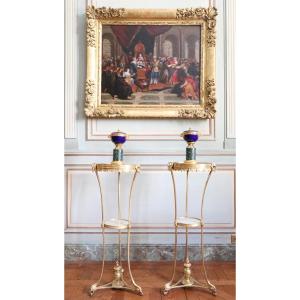 Pair Of Tripod Pedestal Tables, Louis XVI.