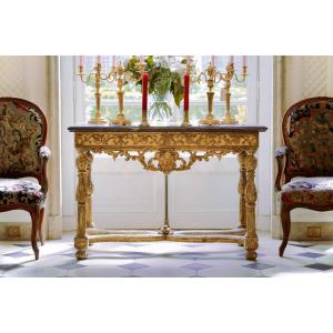 Console Louis XIV en bois doré