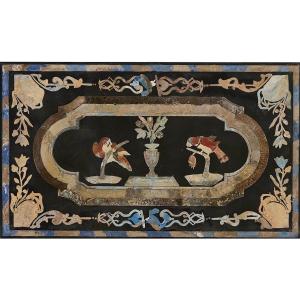 Plateau en marbre et scagliole XVIIème siècle