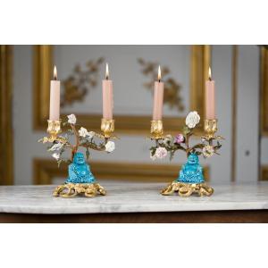 Paire de chandeliers Louis XV