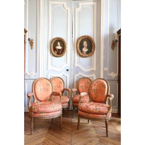 Set Of Four Louis XVI Armchairs By Nadal The Elder