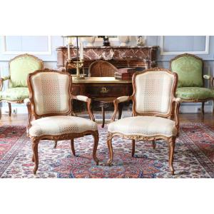 Pair Of Quality Armchairs Stamped Bauve