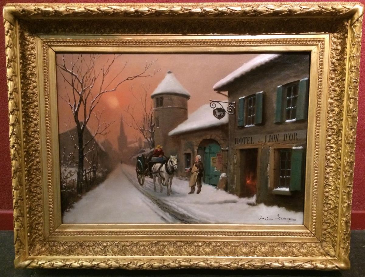 Levigne Théodore (1848-1912) - Village Under The Snow
