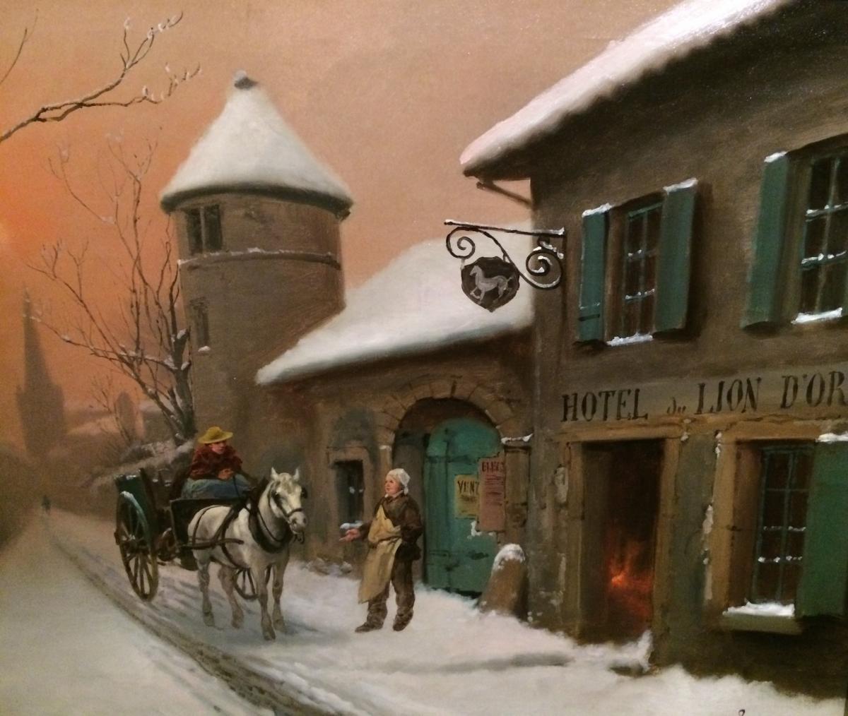 Levigne Théodore (1848-1912) - Village Under The Snow-photo-2