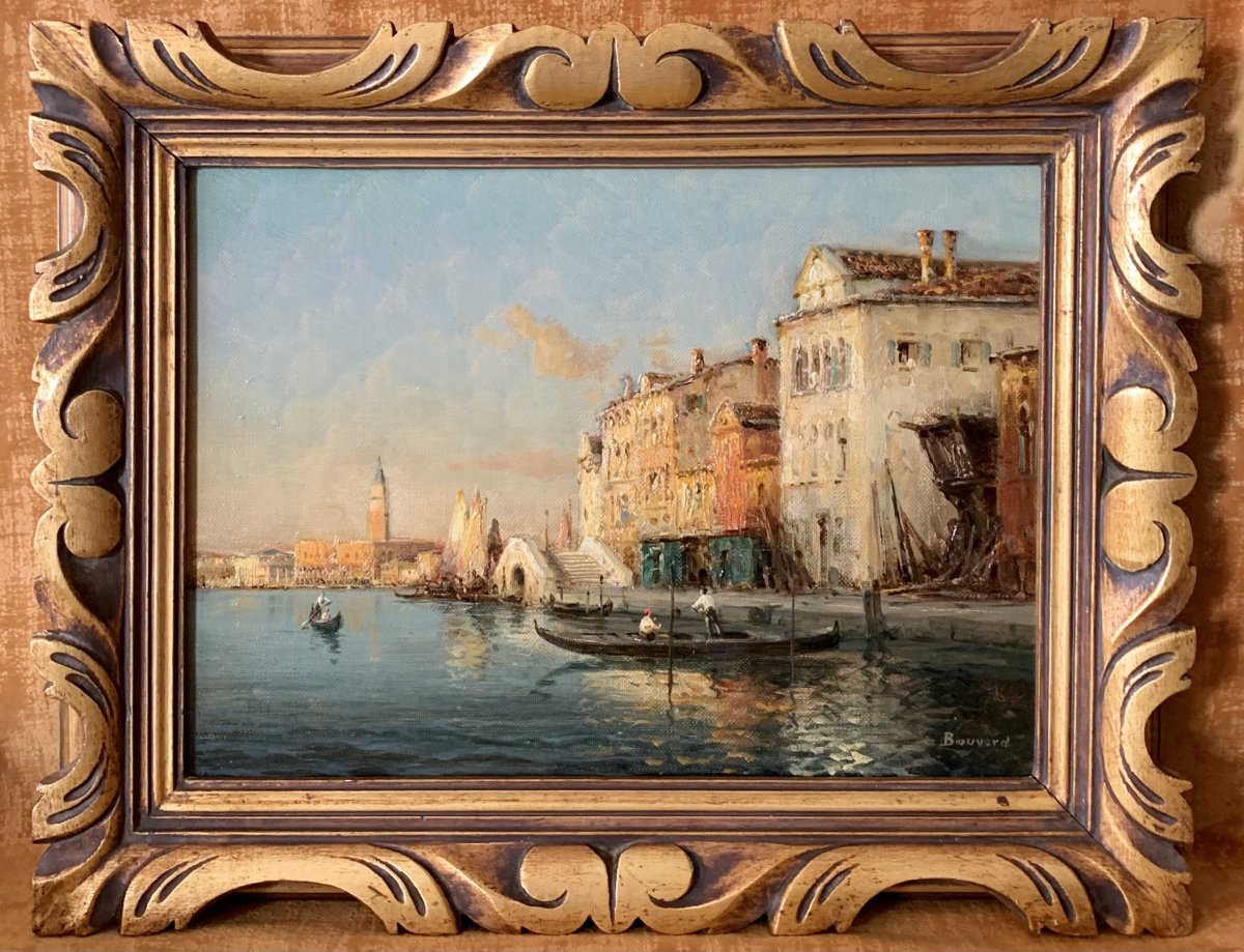 Grand Canal de Venise, huile sur toile signée Antoine Bouvard (1870-1956))