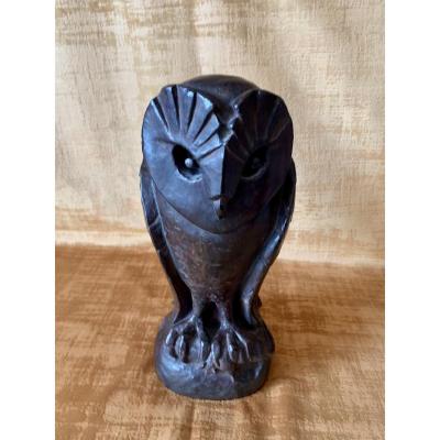Owl In Bronze Signed, Dated And Numbered 1971.