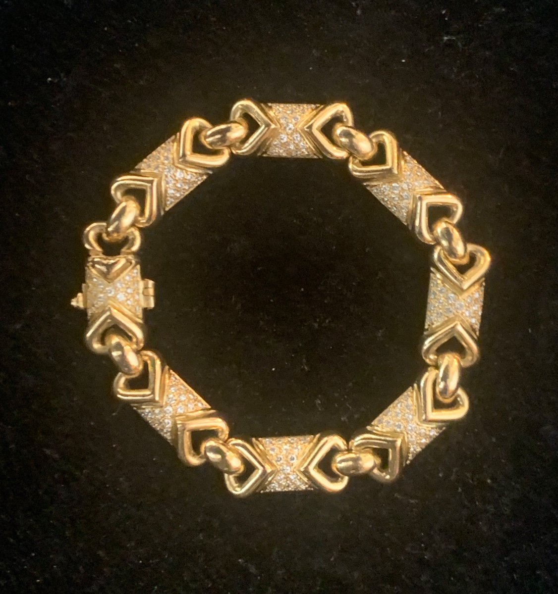 Bracelet Or 18ct Diamants 33,2 grammes 