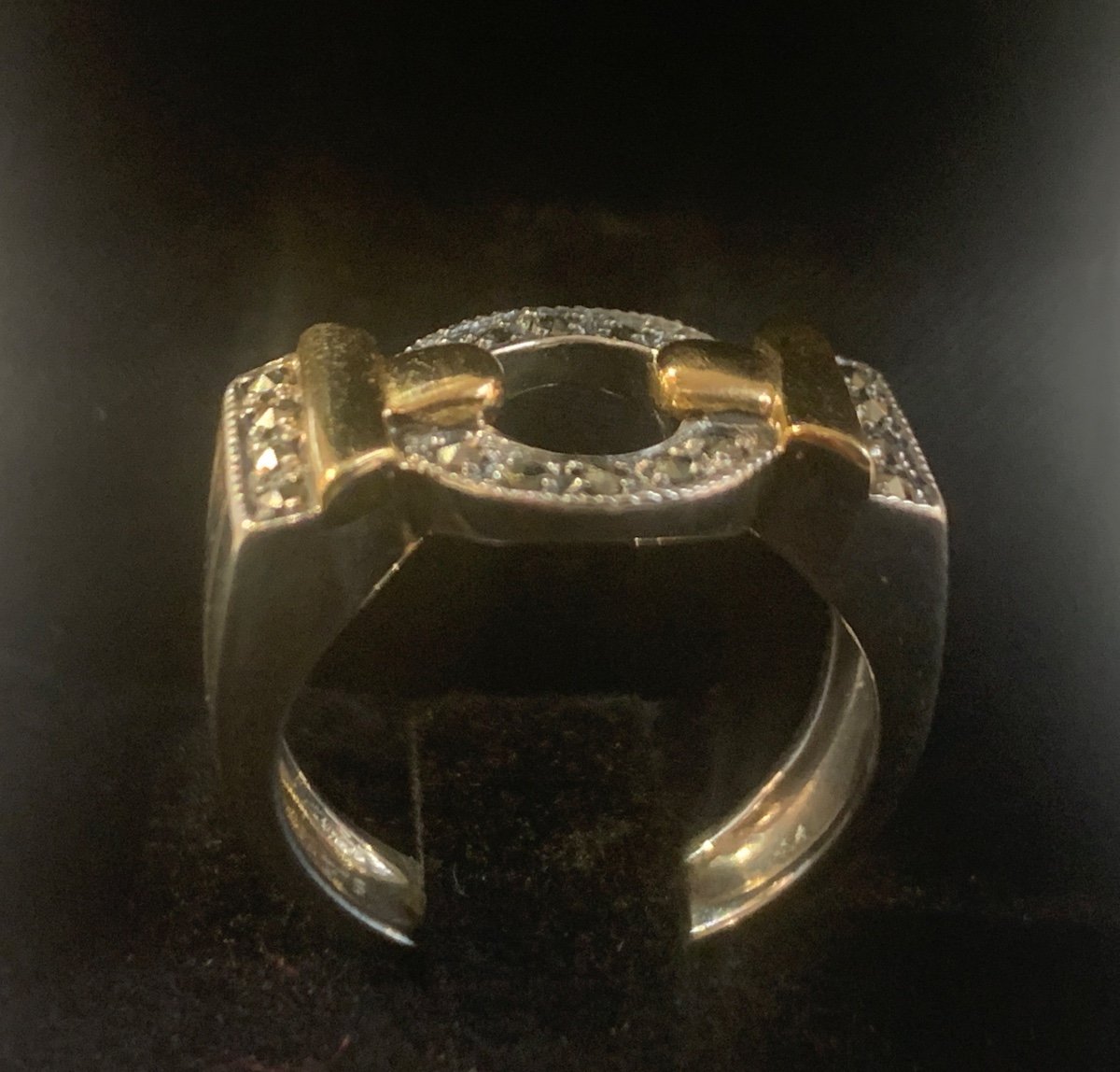 Silver And Gold Marcasite Ring-photo-1