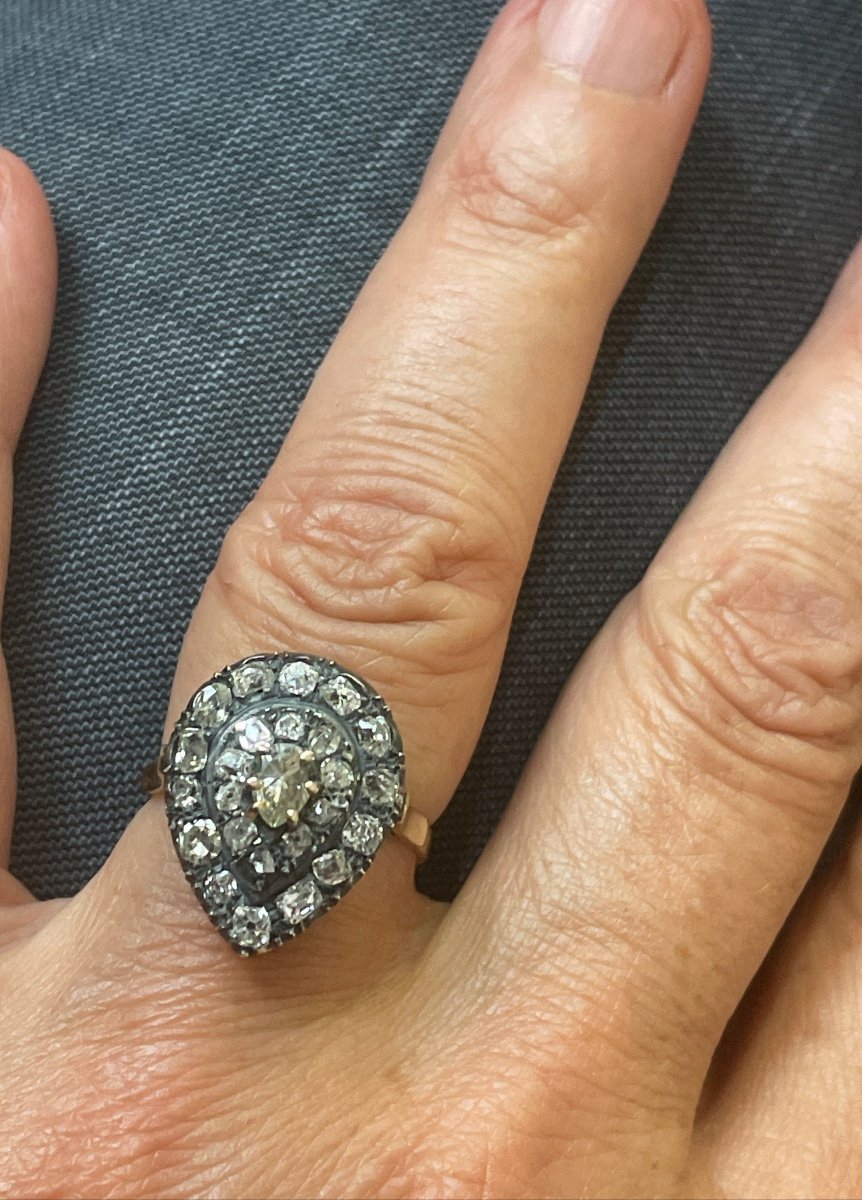 Bague Or Et Argent Diamants -photo-4