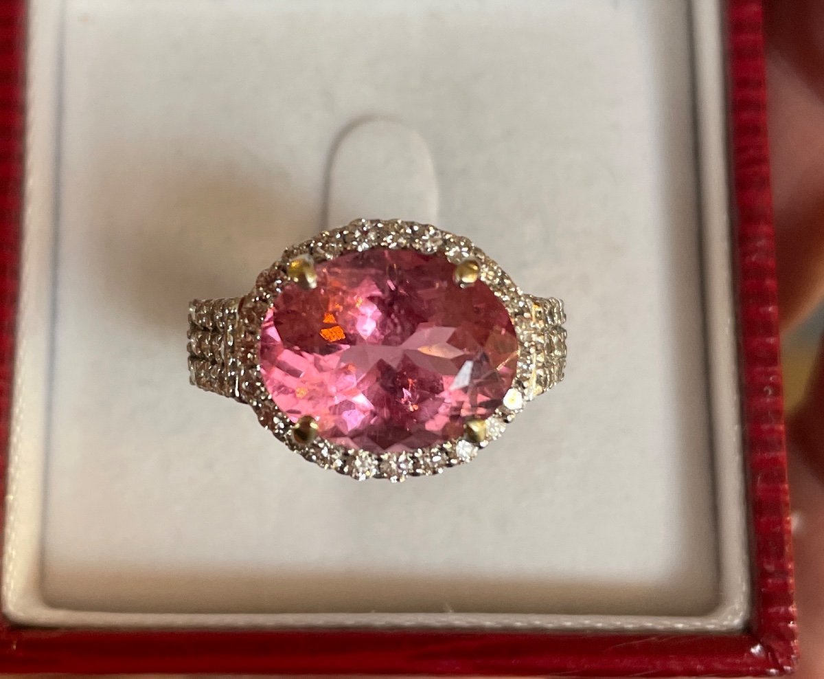 Pink Tourmaline And Diamonds Ring-photo-2
