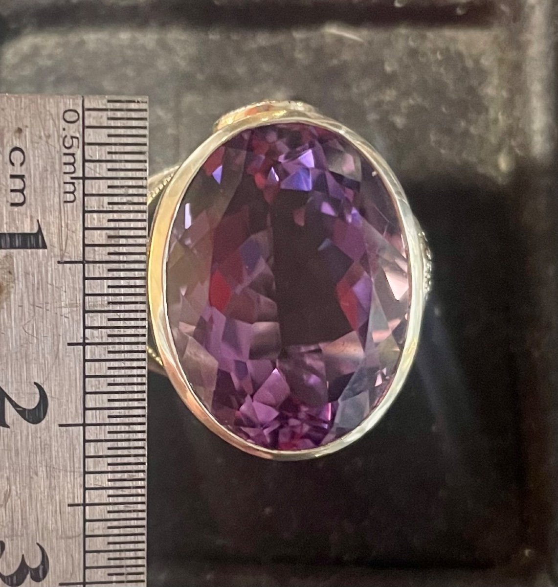 Silver Ring Amethyst Marcasite-photo-2
