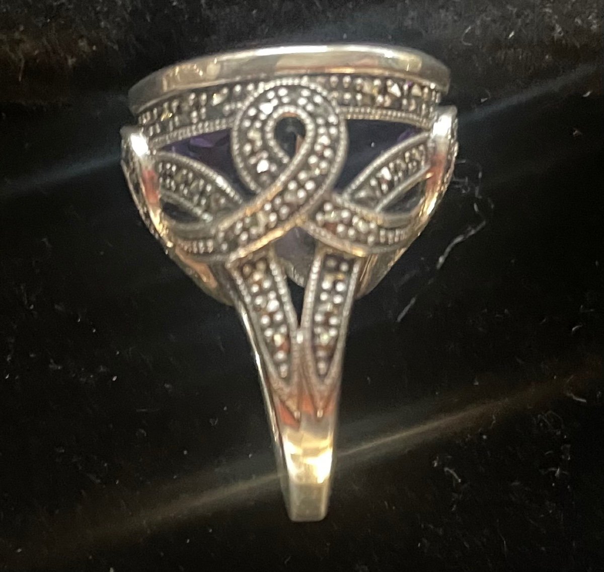 Silver Ring Amethyst Marcasite-photo-1