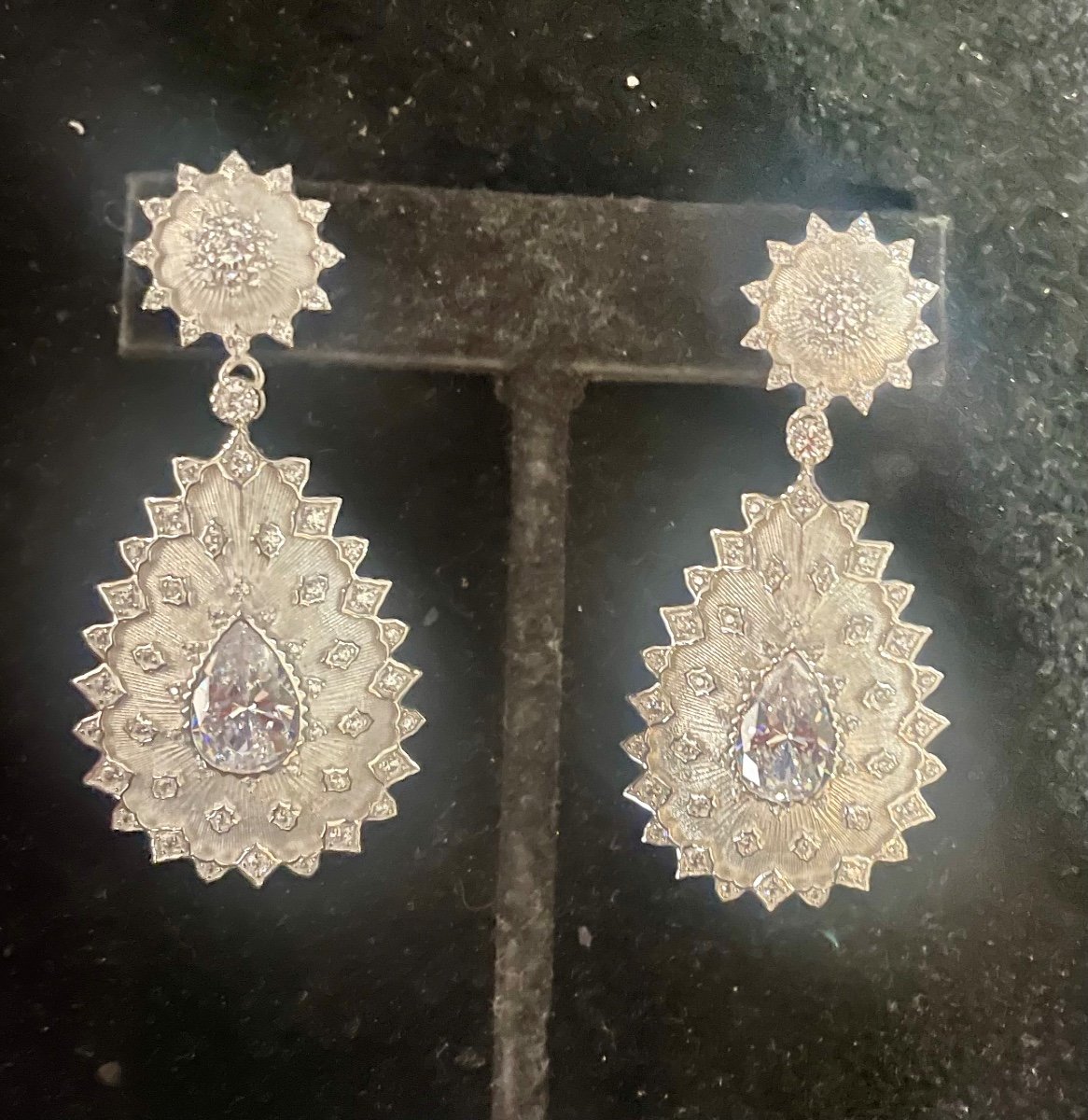 Boucles D’oreilles Argent Pierres Syntheses-photo-2