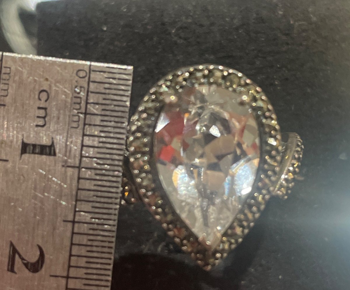 Bague Argent Marcassites Cristal De Roche-photo-8
