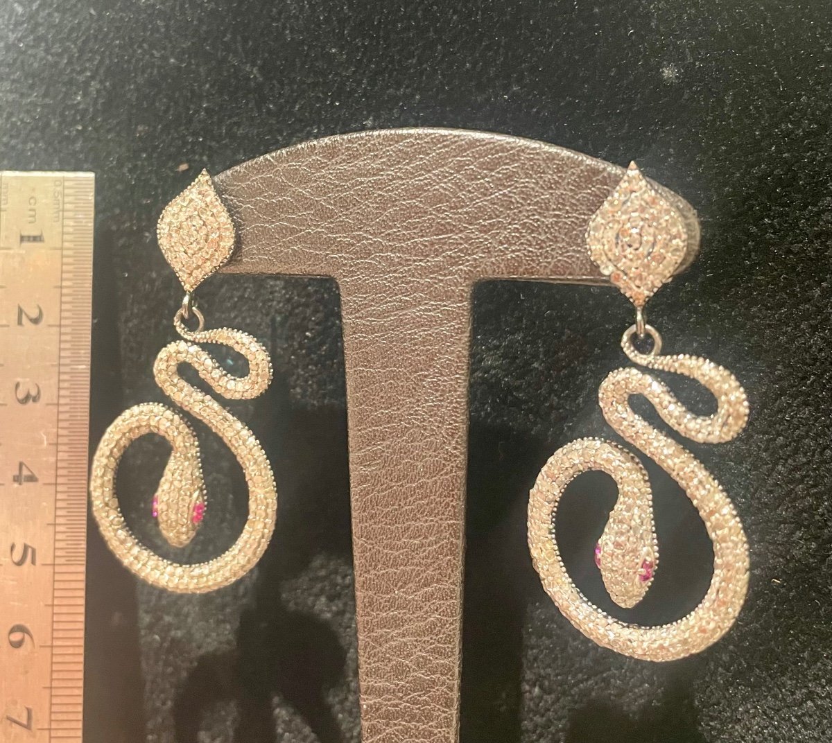 Boucles d’oreilles en argent serties diamants .rose cut-photo-4