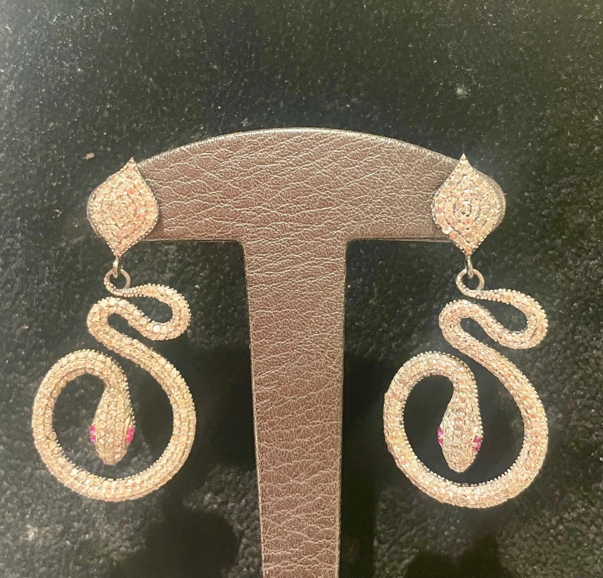 Boucles d’oreilles en argent serties diamants .rose cut-photo-5