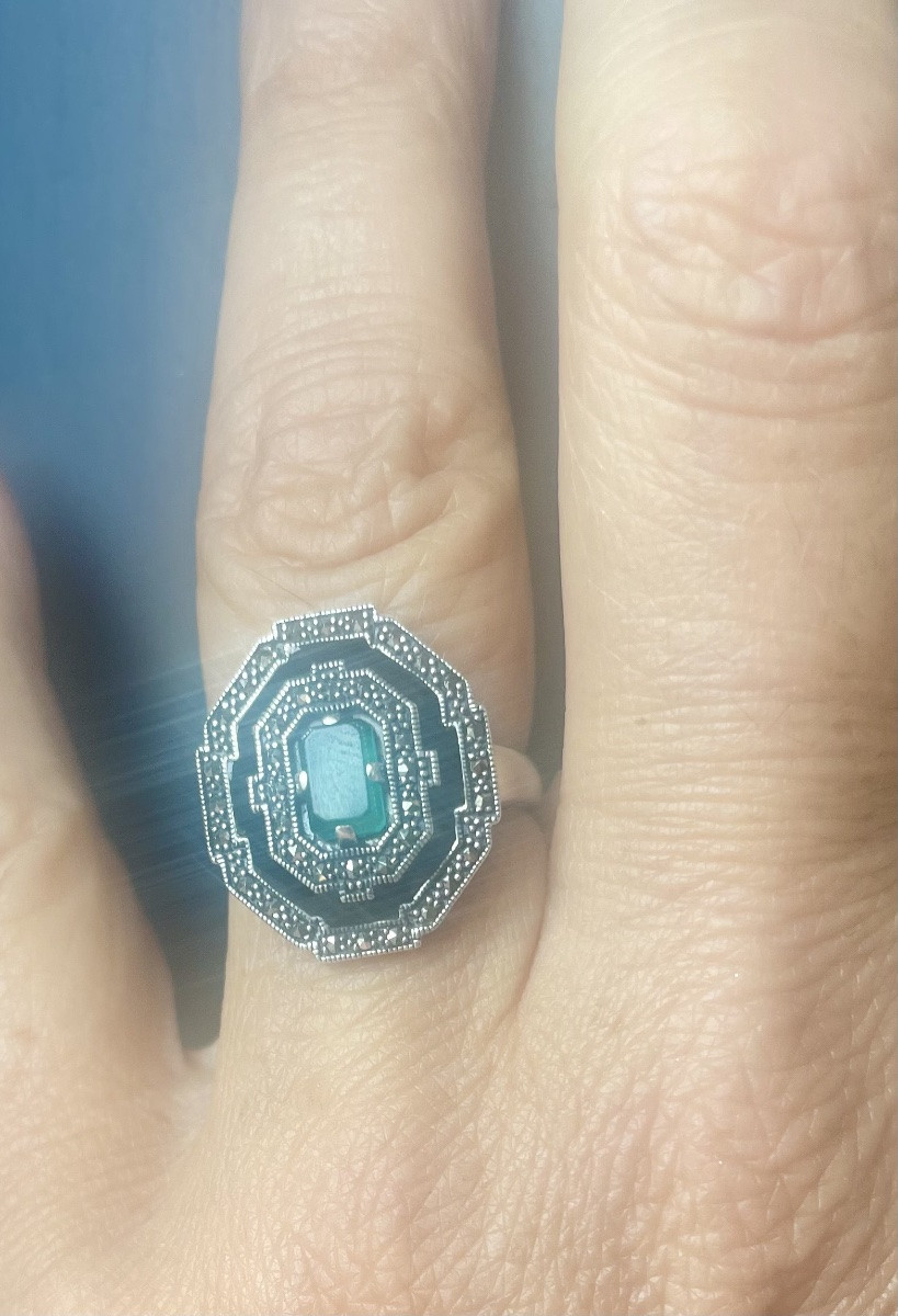 Bague argent style Art deco .-photo-4