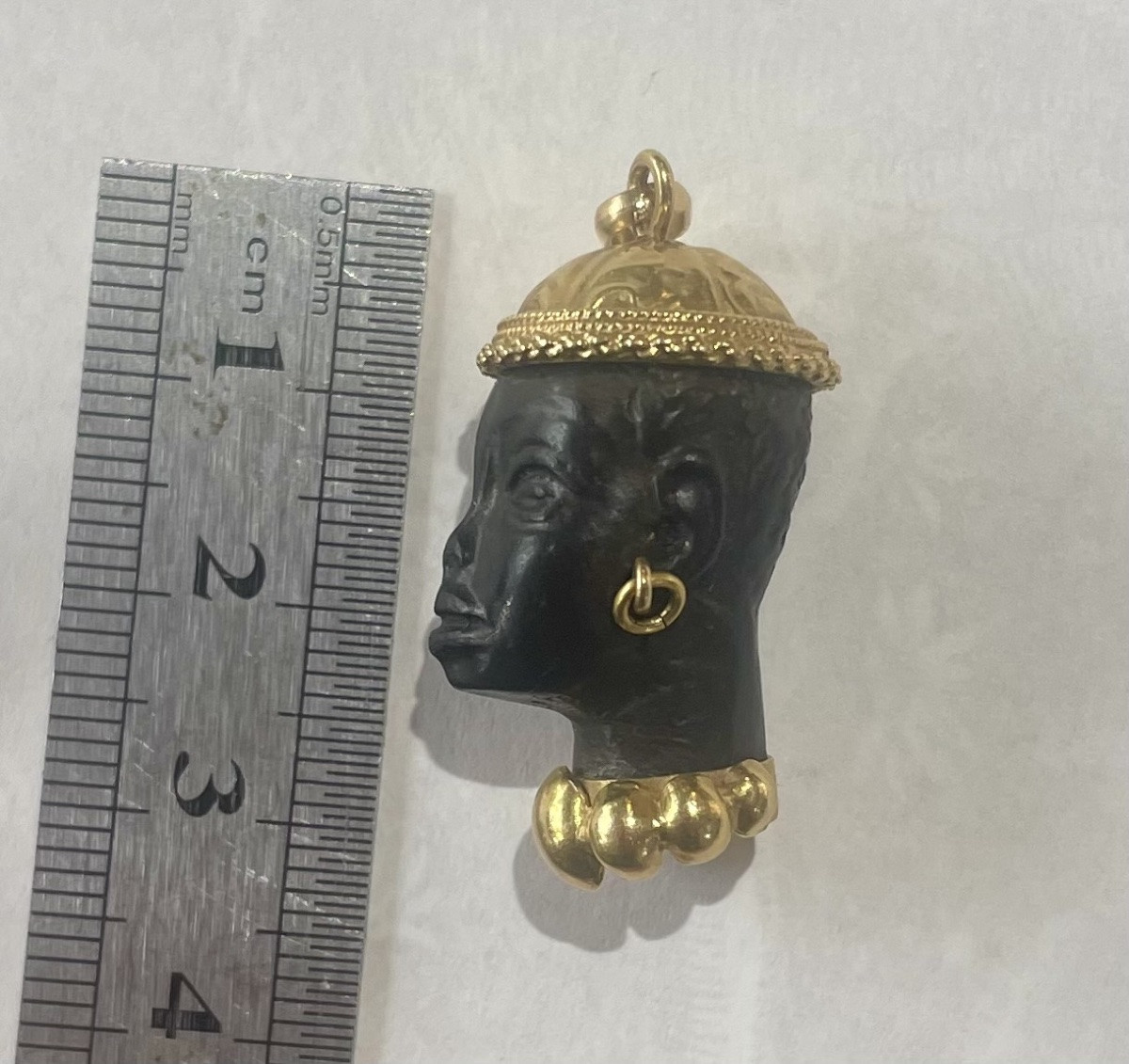 “moretto” Pendant In 18 Ct Gold And Ebony-photo-6